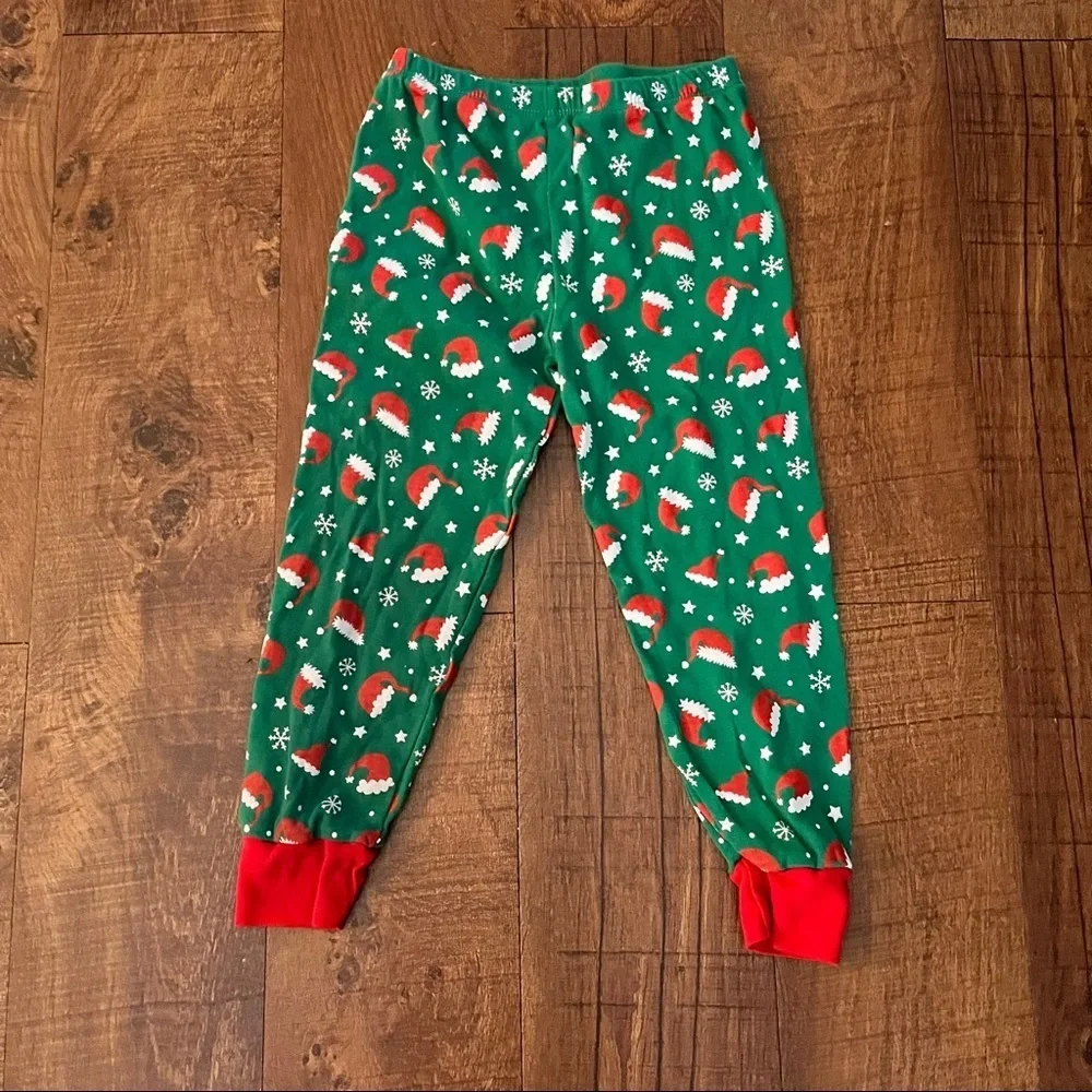 Unisex boy girl Santa Christmas pajamas Sz 10 coral bee long sleeve pants